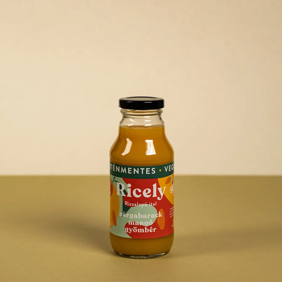 Ricely mango-apricot-ginger rice-based fruit drink